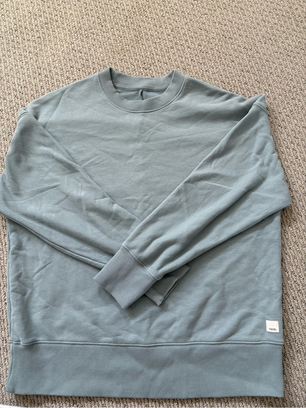 Vuori Crewneck Sweatshirt in Sage/Dusty Blue